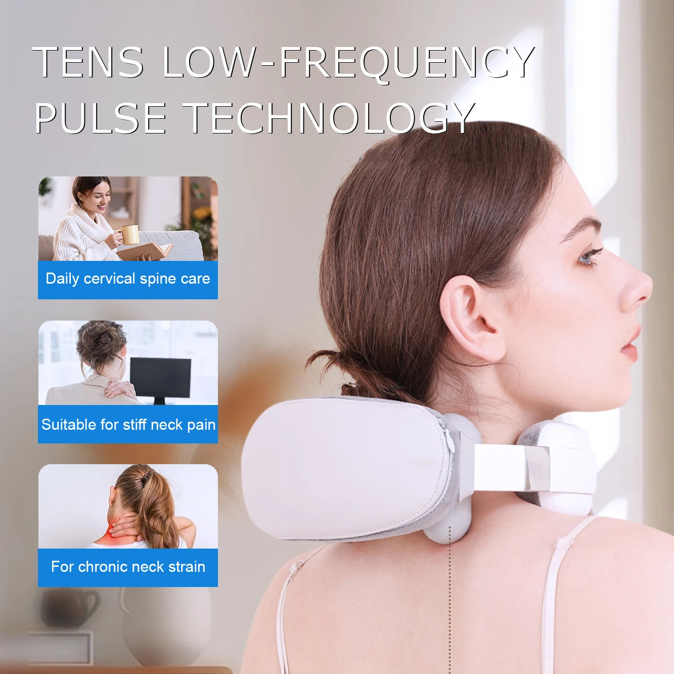 Hands-Free Hot Compression Neck, Shoulder & Body Deep Relaxation Massager