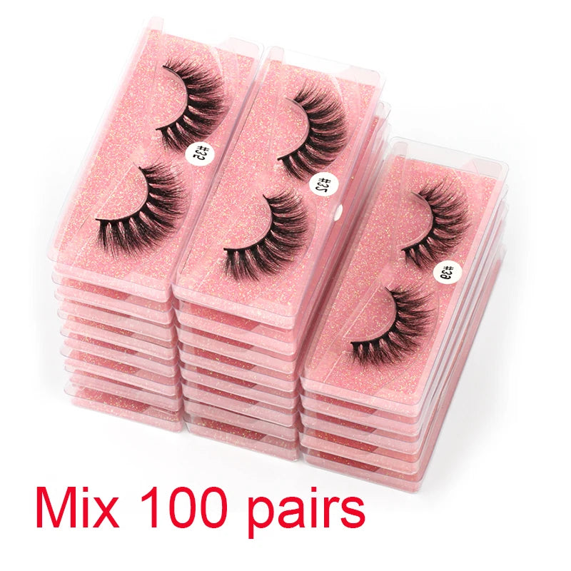 3D Mink Natural Fluffy False Eyelash Mix Bulk