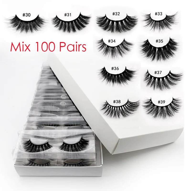 3D Mink Natural Fluffy False Eyelash Mix Bulk