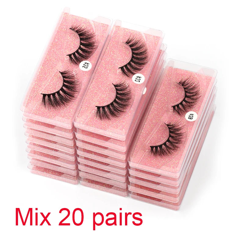 3D Mink Natural Fluffy False Eyelash Mix Bulk