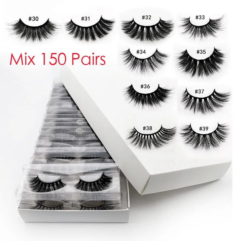 3D Mink Natural Fluffy False Eyelash Mix Bulk