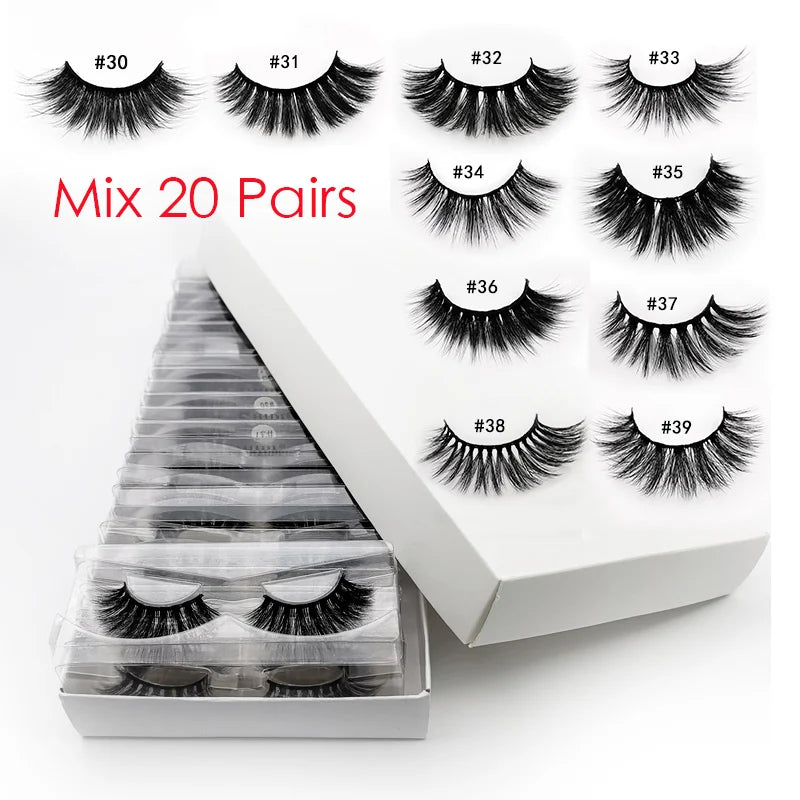 3D Mink Natural Fluffy False Eyelash Mix Bulk