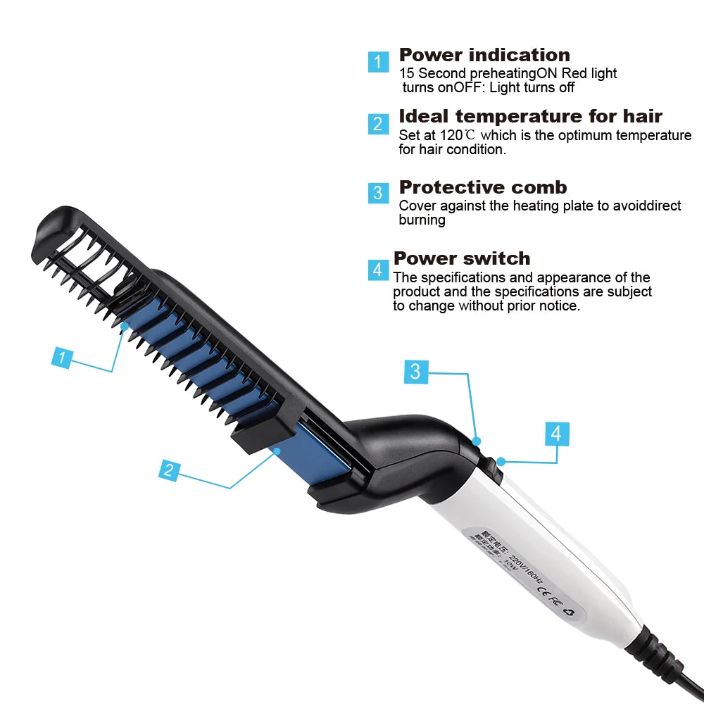 Beard & Hair Straightener Heating Brush