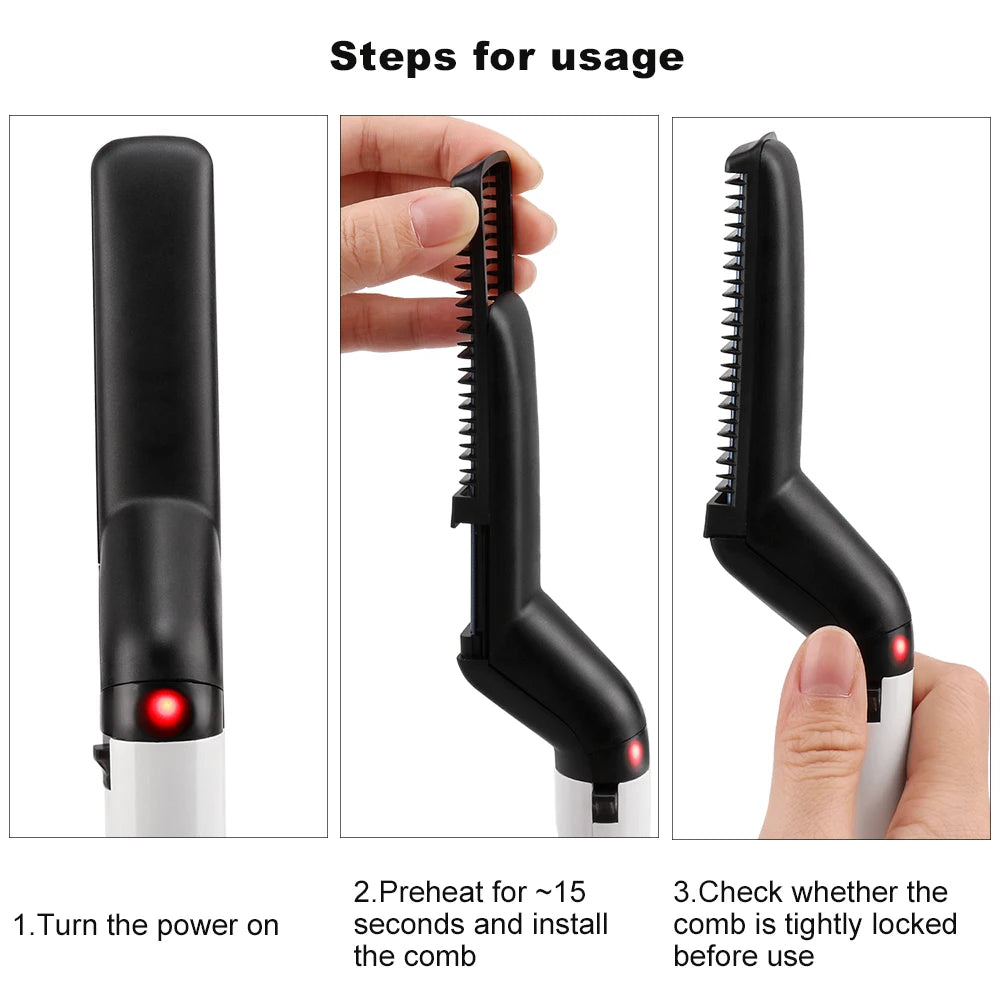 Beard & Hair Straightener Heating Brush