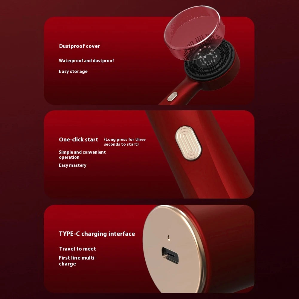 Electric Microcurrent Red Light Scalp & Hair Massage Brush