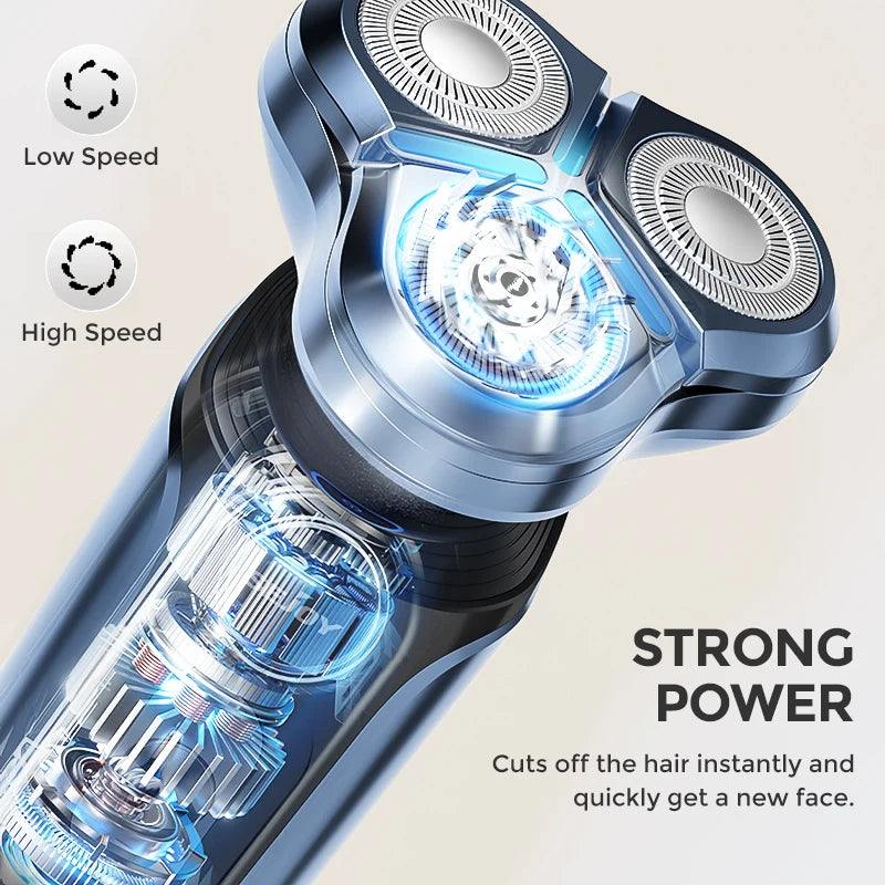 Rechargeable Electric Shaver, Trimmer & Facial Massager Set For Men