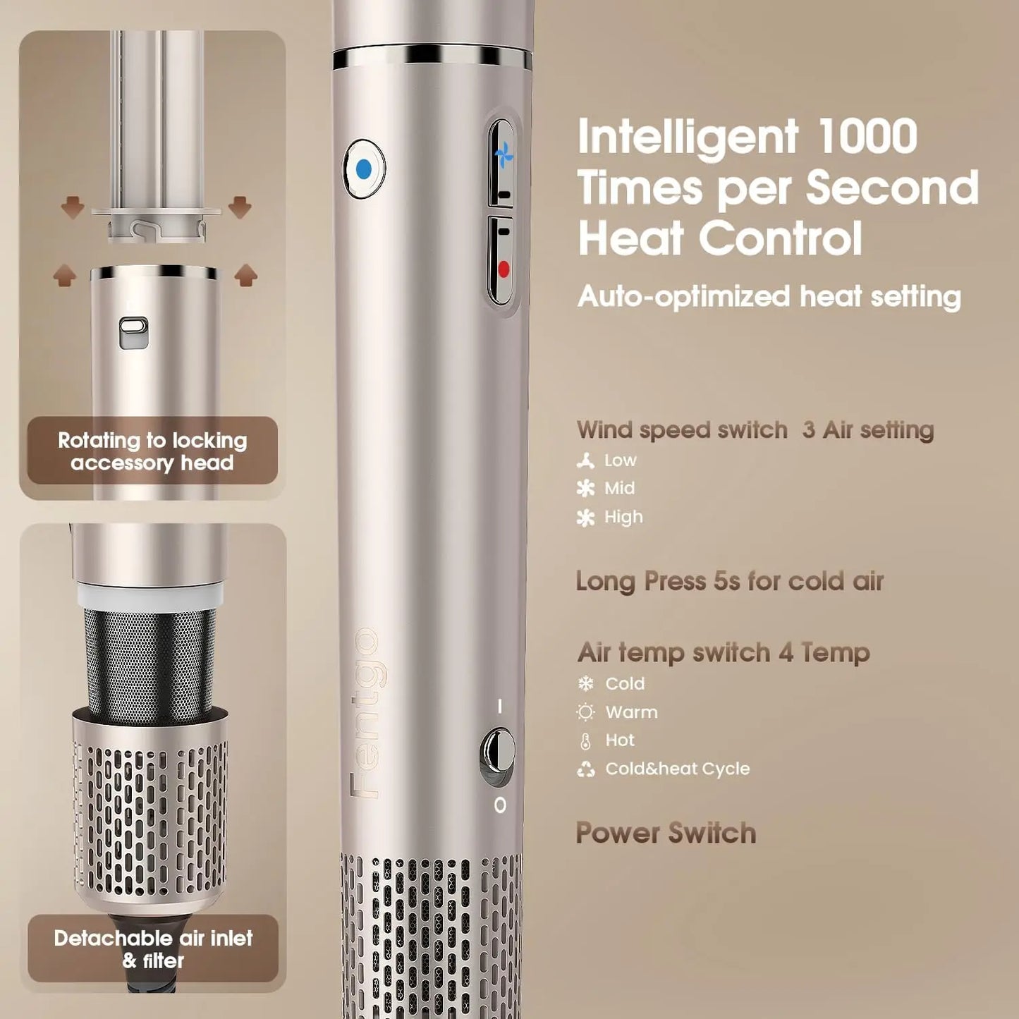 High-Speed Negative Ionic Hair Dryer & Brush