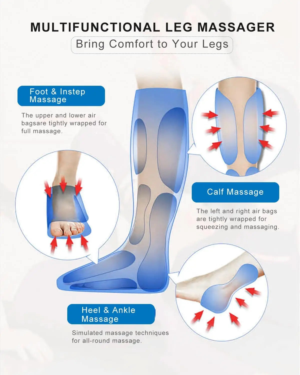 Heated Air Compression Leg & Foot Massager