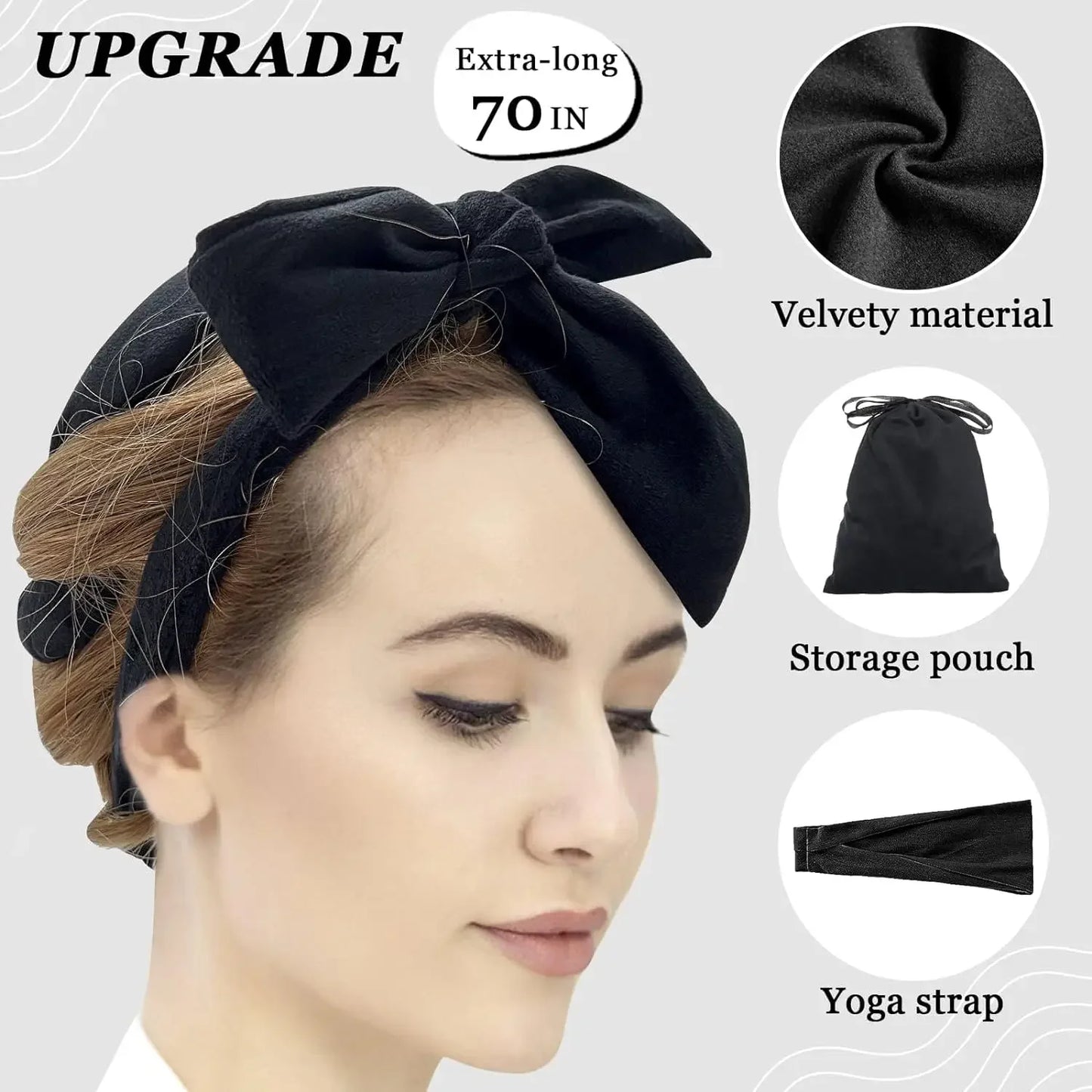 Heatless Sleeping Hair Curling Rod Headband Set
