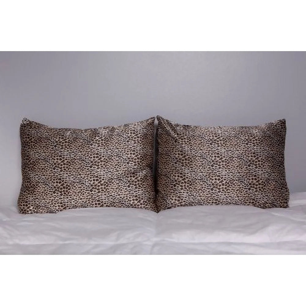 2 Pack Leopard Satin Pillowcases (600 TC)