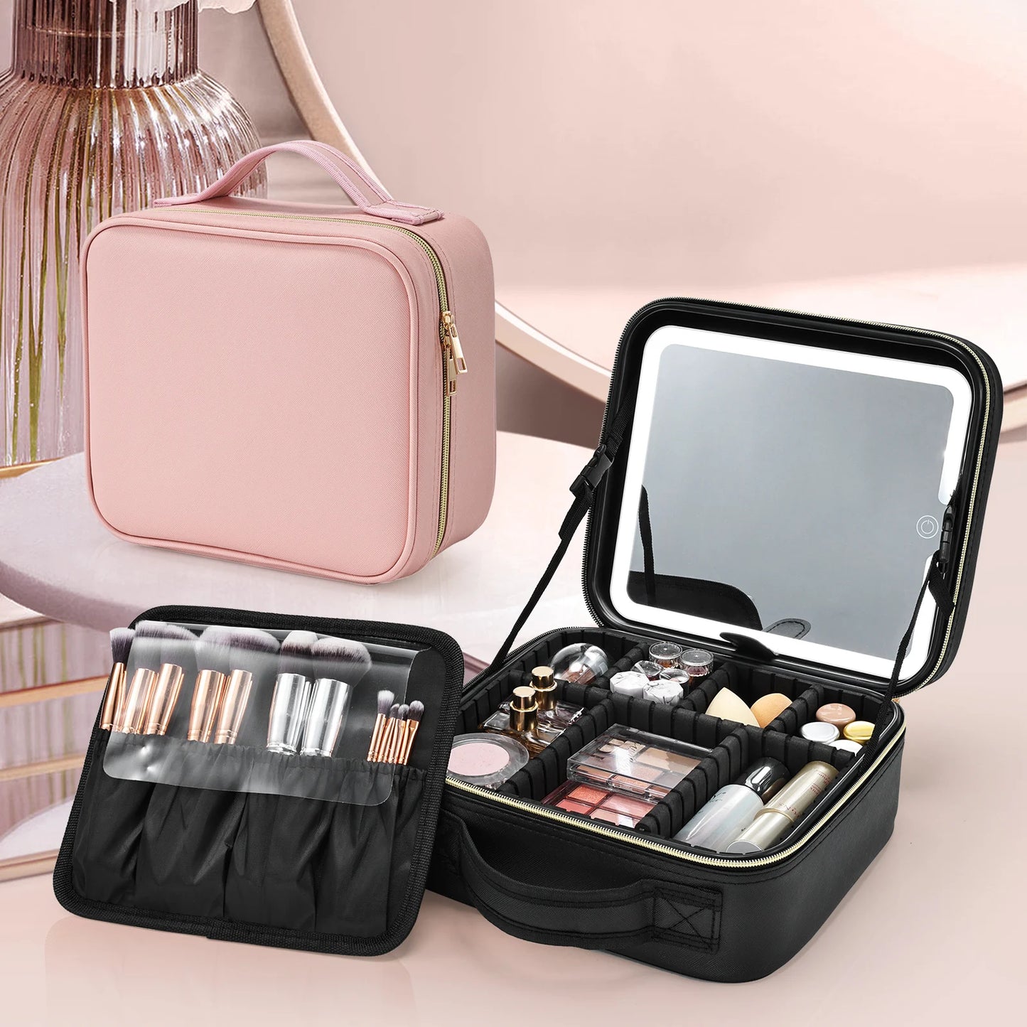 Makeup Bag With LED Mirror
