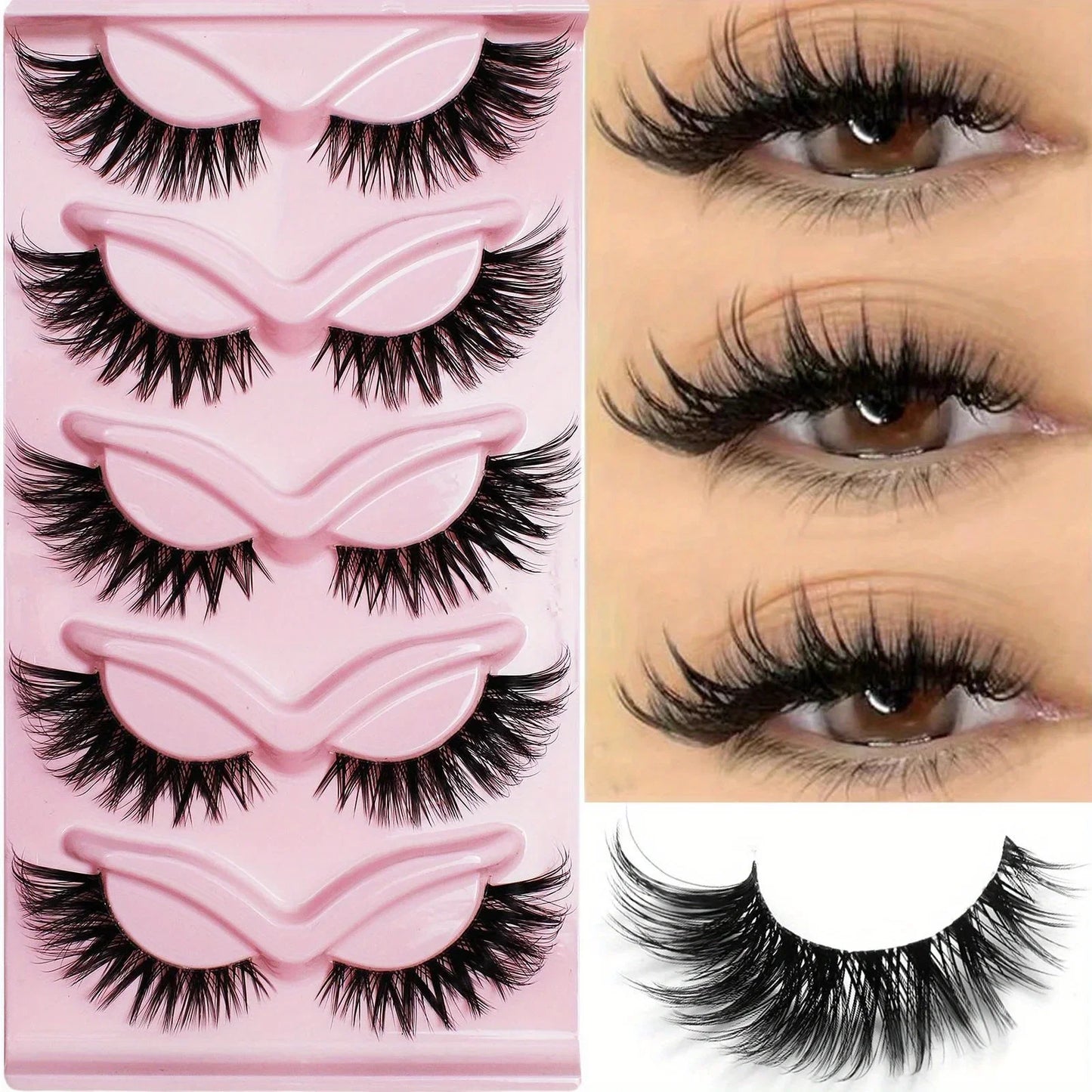 3Boxes(15Pairs) Cat Eye Fake Eyelashes