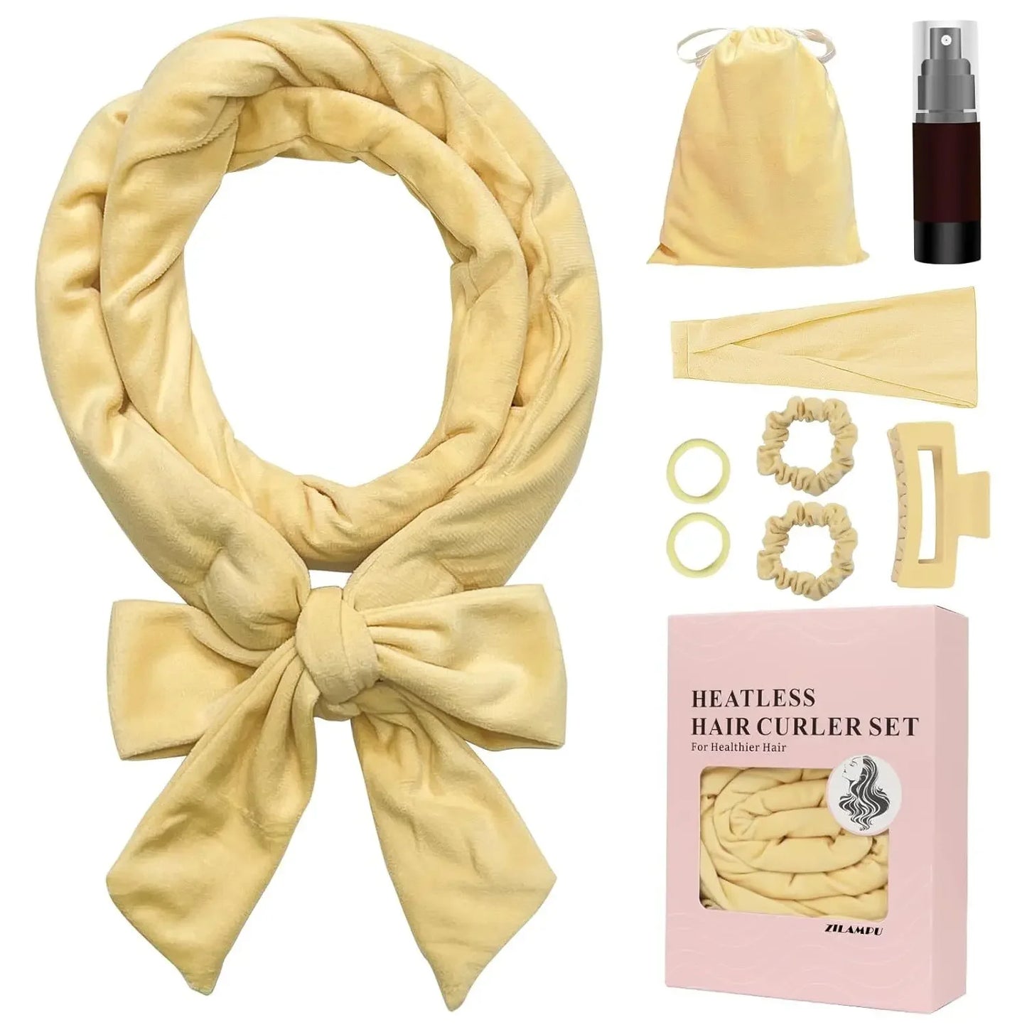 Heatless Sleeping Hair Curling Rod Headband Set