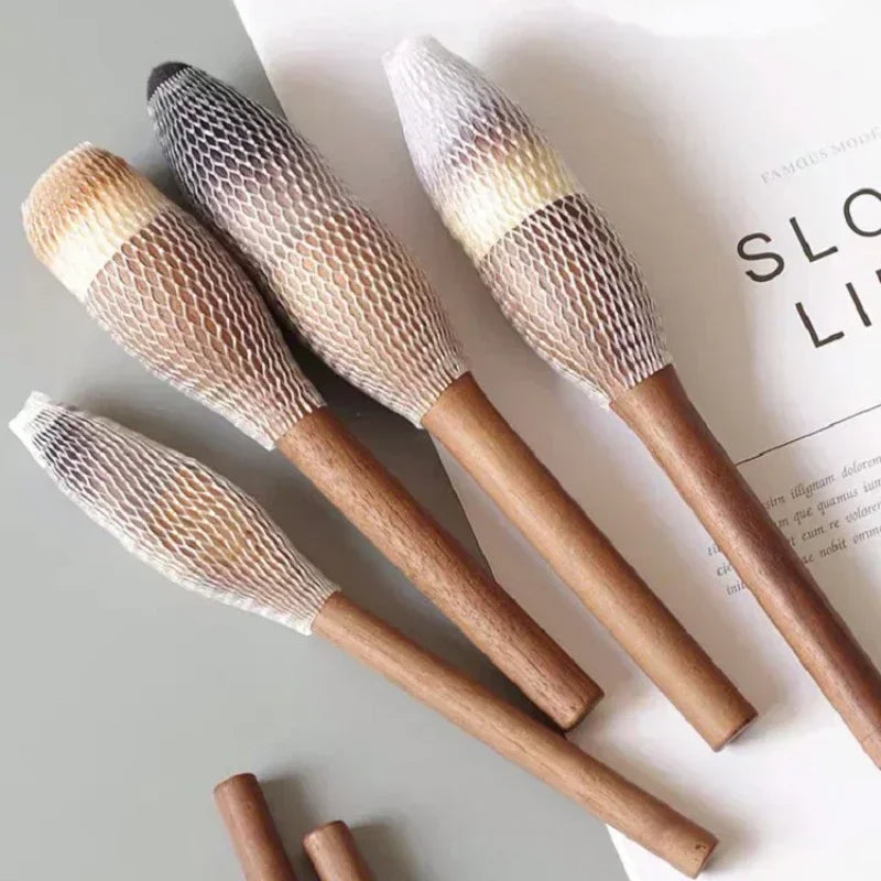 Japanese Raw Wool Walnut Handle Makeup Brush