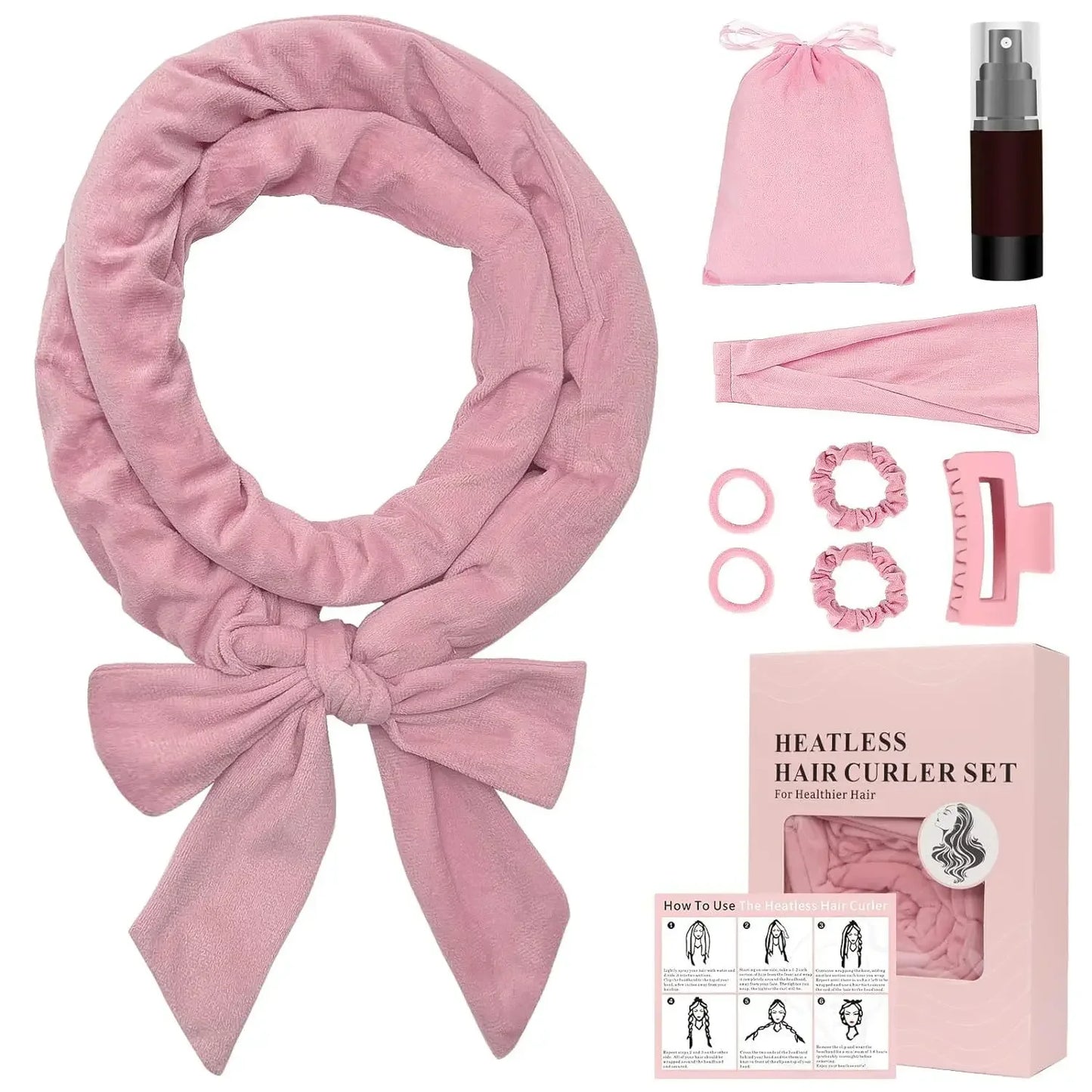 Heatless Sleeping Hair Curling Rod Headband Set
