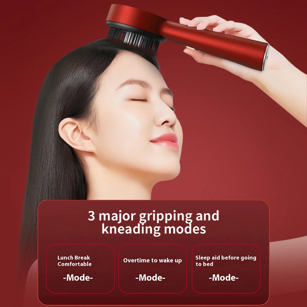 Electric Microcurrent Red Light Scalp & Hair Massage Brush
