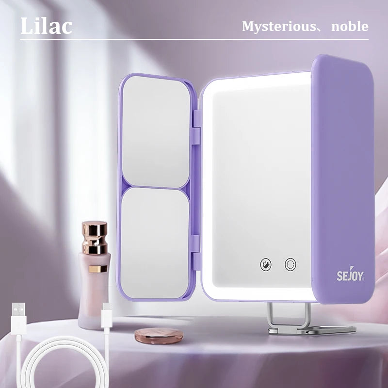 Portable LED Trifold Makeup Mirror