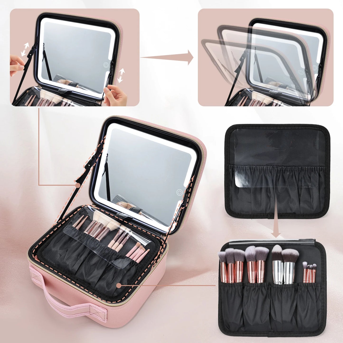 Makeup Bag With LED Mirror