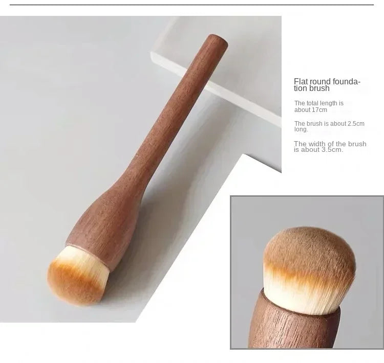 Japanese Raw Wool Walnut Handle Makeup Brush
