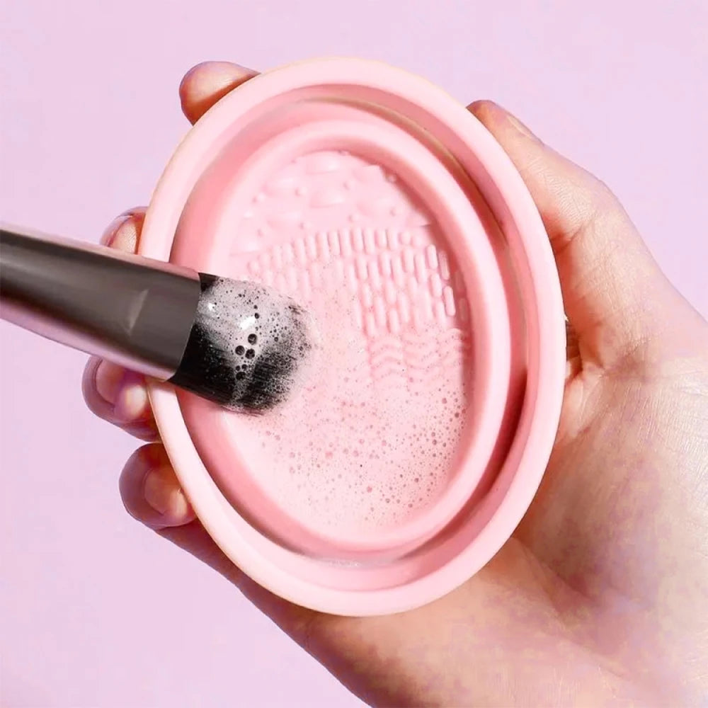 28 Pcs Make up Brushes Set With Puffs Sponges And Brush Cleaning Cup