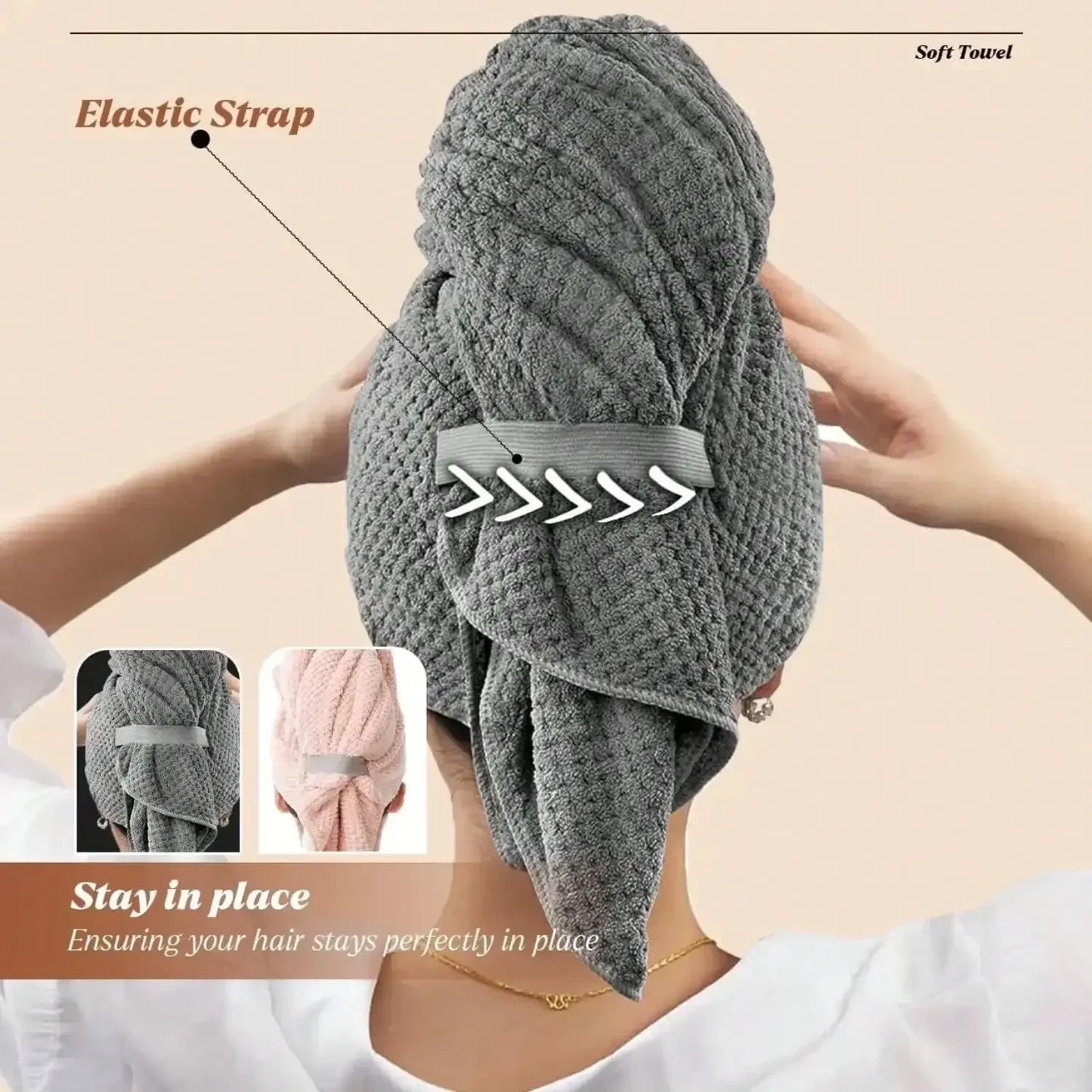 Super Absorbent Microfiber Hair Wrap Towel