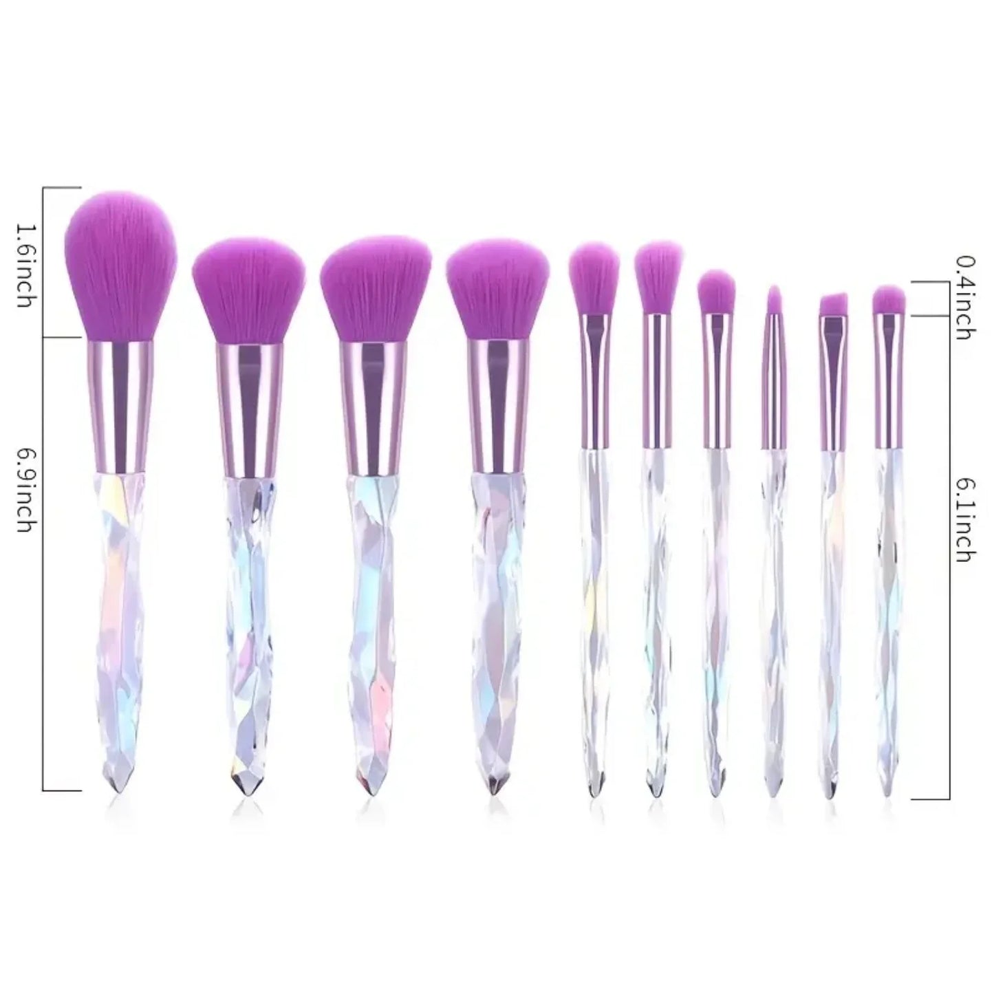 Luxurious Crystal Acrylic Handle Makeup Brush Set