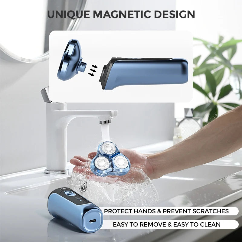 Rechargeable Electric Shaver, Trimmer & Facial Massager Set For Men