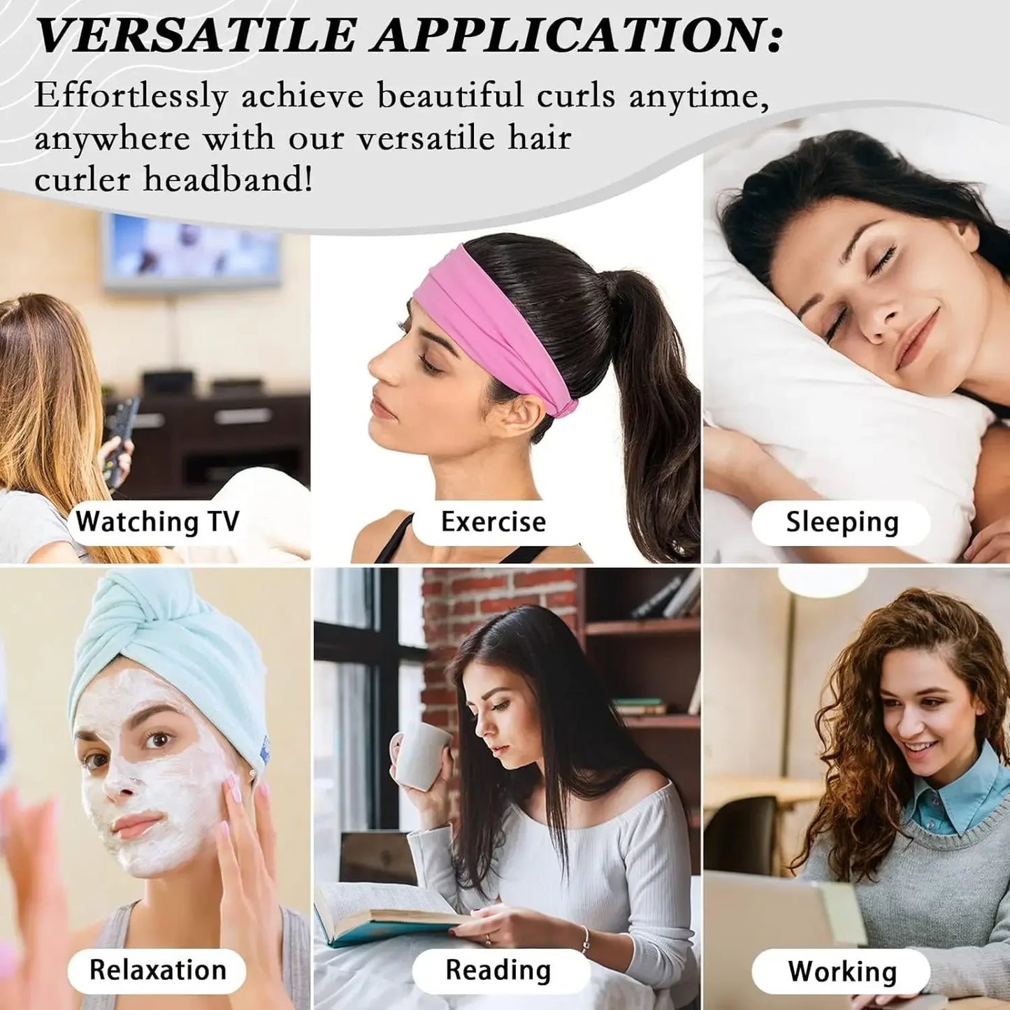Heatless Sleeping Hair Curling Rod Headband Set