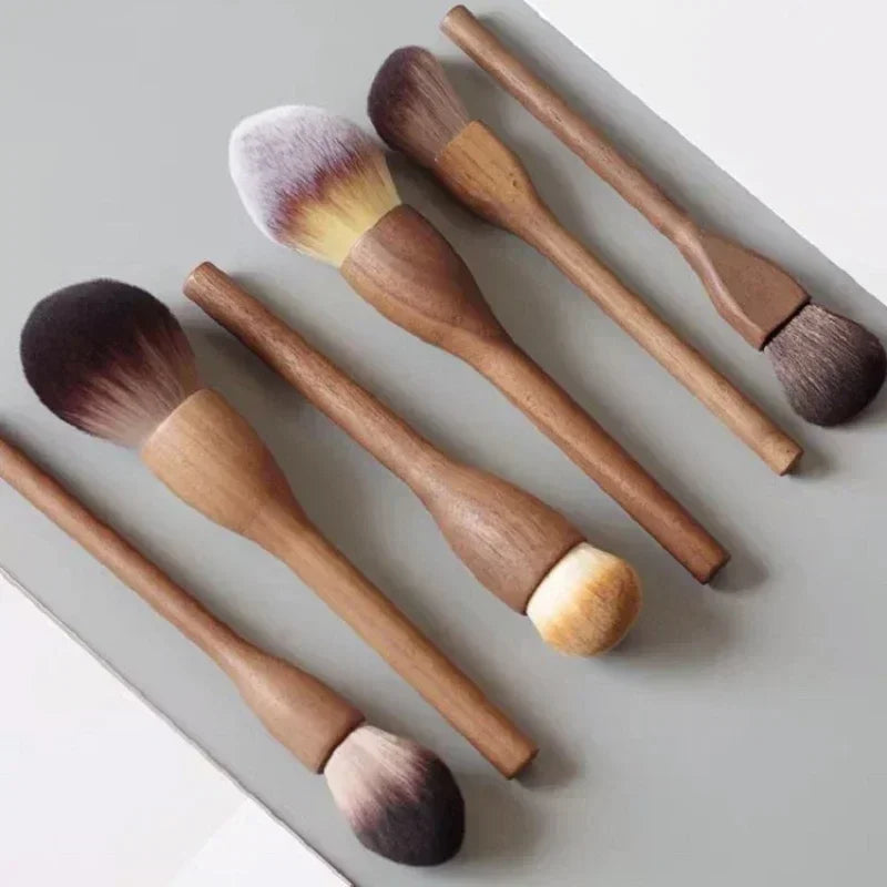 Japanese Raw Wool Walnut Handle Makeup Brush