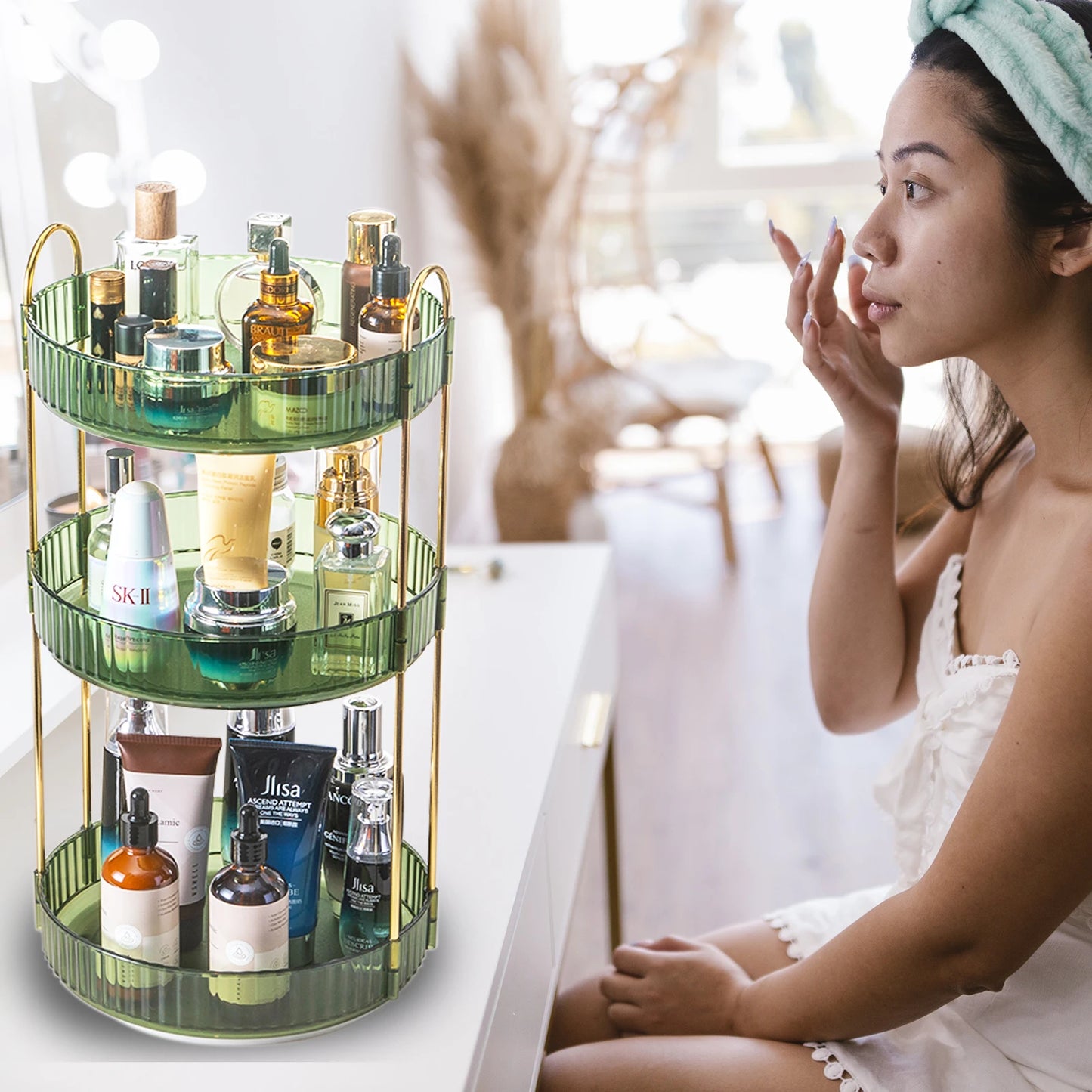 3 Layer Rotating Makeup & Skincare Organizer