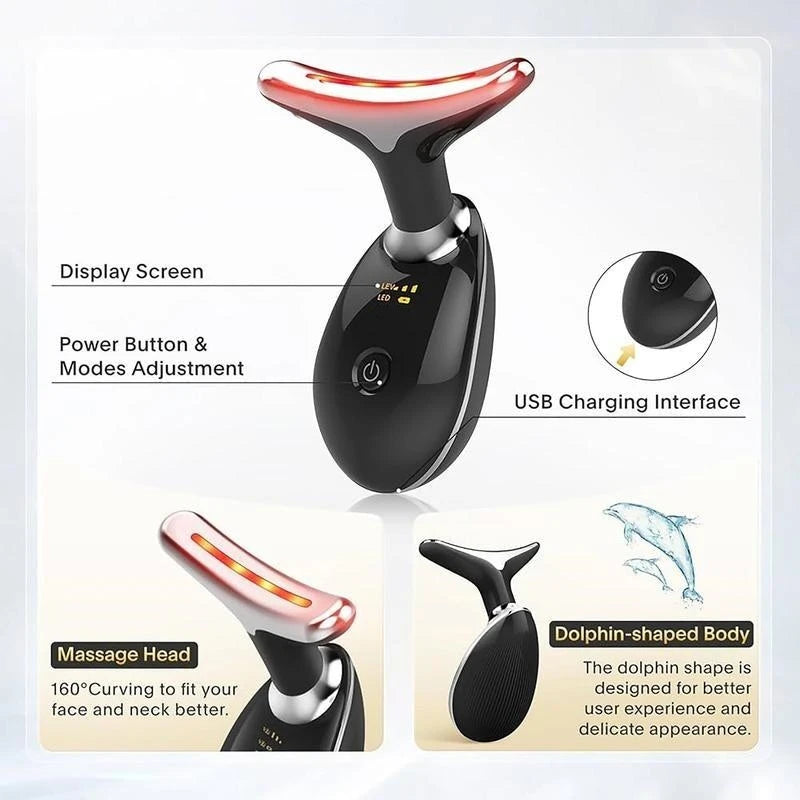 7LED Light Vibrating Neck And Face Skin Massager