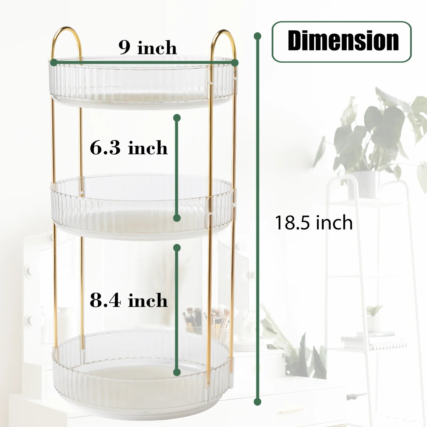 3 Layer Rotating Makeup & Skincare Organizer