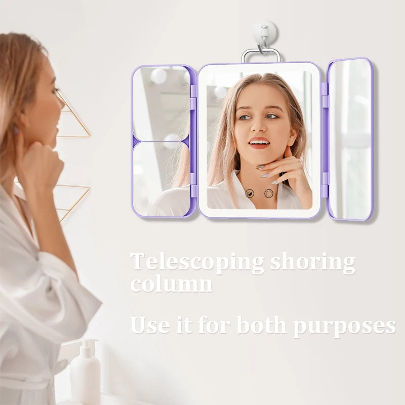 Portable LED Trifold Makeup Mirror