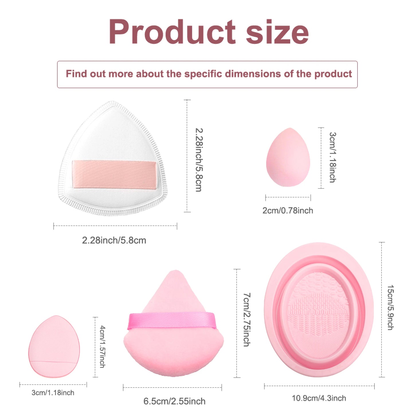 28 Pcs Make up Brushes Set With Puffs Sponges And Brush Cleaning Cup