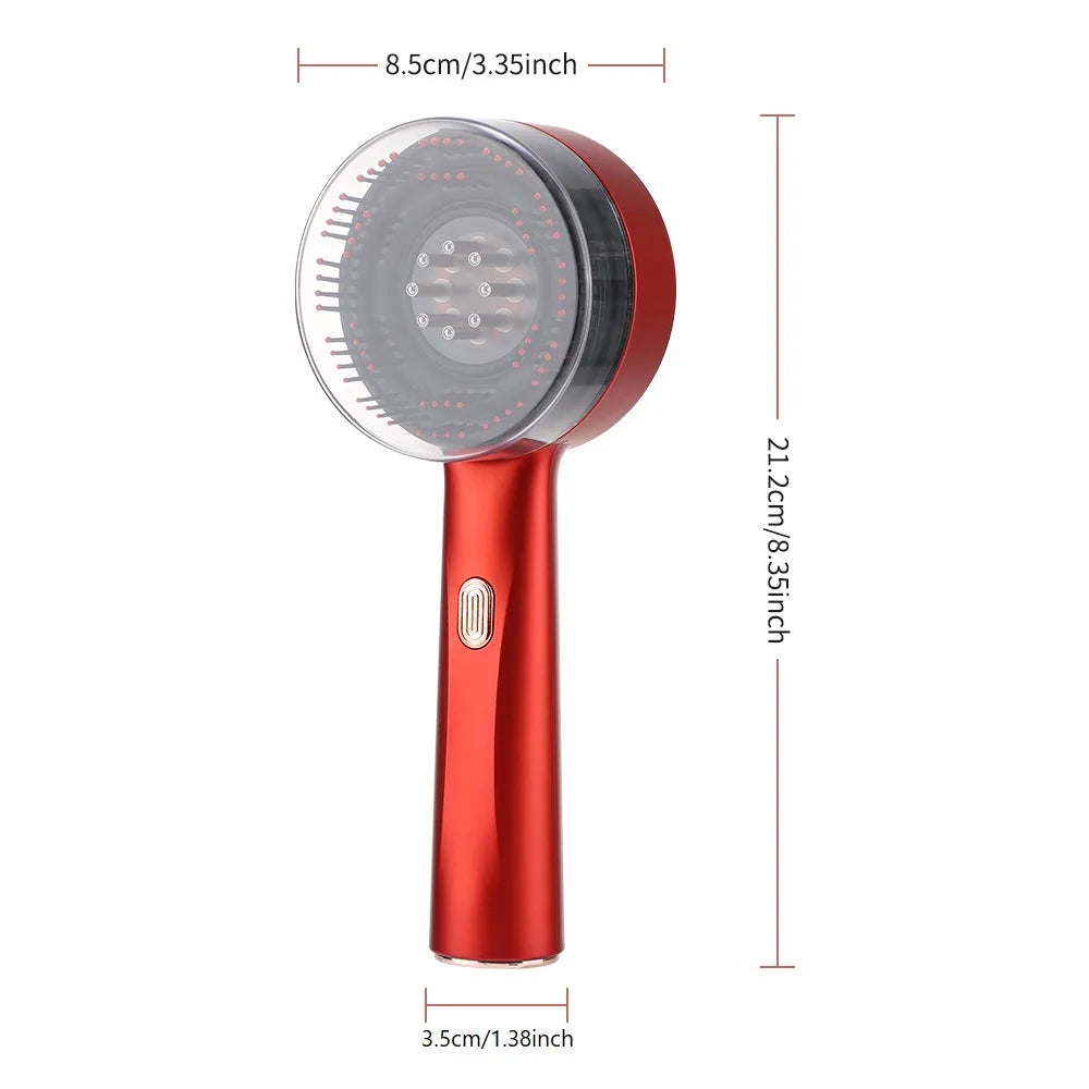 Electric Microcurrent Red Light Scalp & Hair Massage Brush