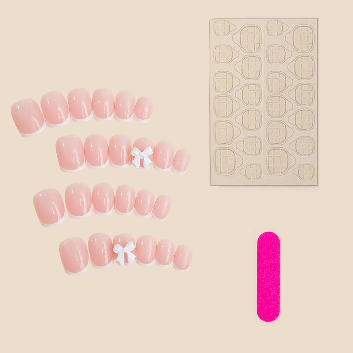 Long Lasting French Tips Press-on Nails