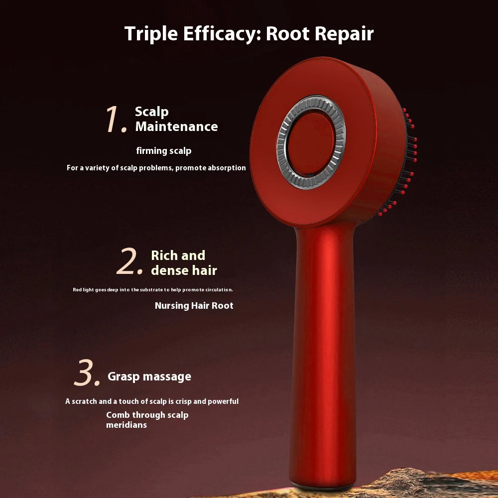 Electric Microcurrent Red Light Scalp & Hair Massage Brush