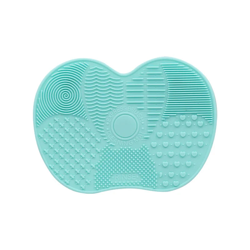 1Pc Silicone Apple-Shaped Makeup Brush Cleaner Pad With Suction Cup