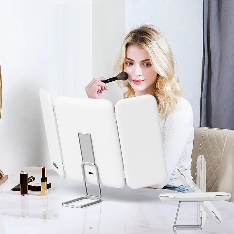 Portable LED Trifold Makeup Mirror