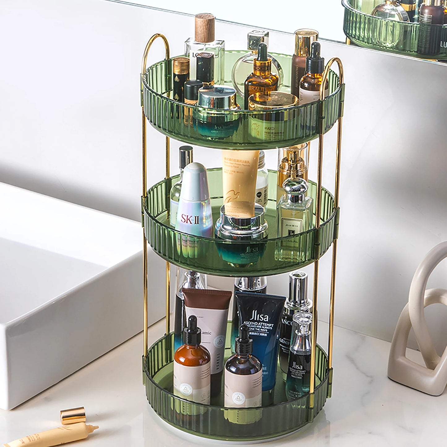 3 Layer Rotating Makeup & Skincare Organizer