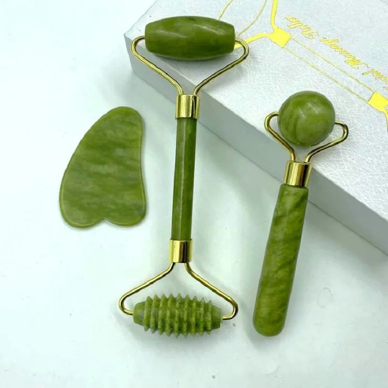 Facial Jade Roller & Gua sha Set