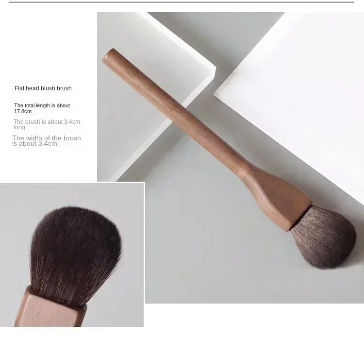 Japanese Raw Wool Walnut Handle Makeup Brush