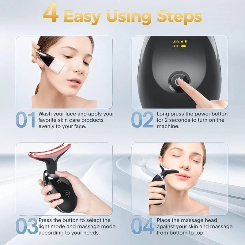 7LED Light Vibrating Neck And Face Skin Massager