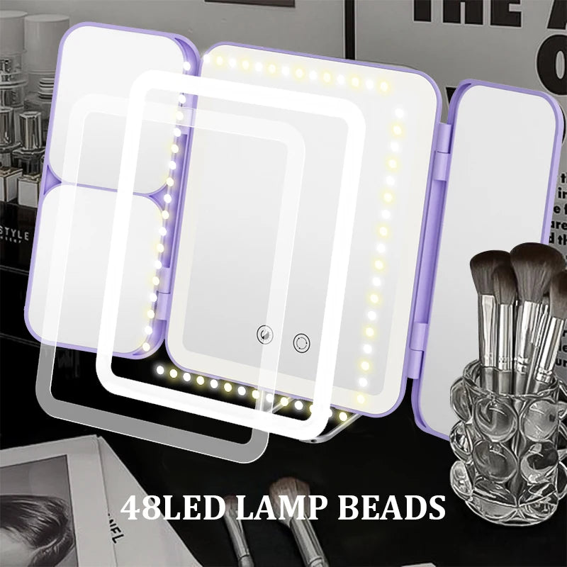 Portable LED Trifold Makeup Mirror