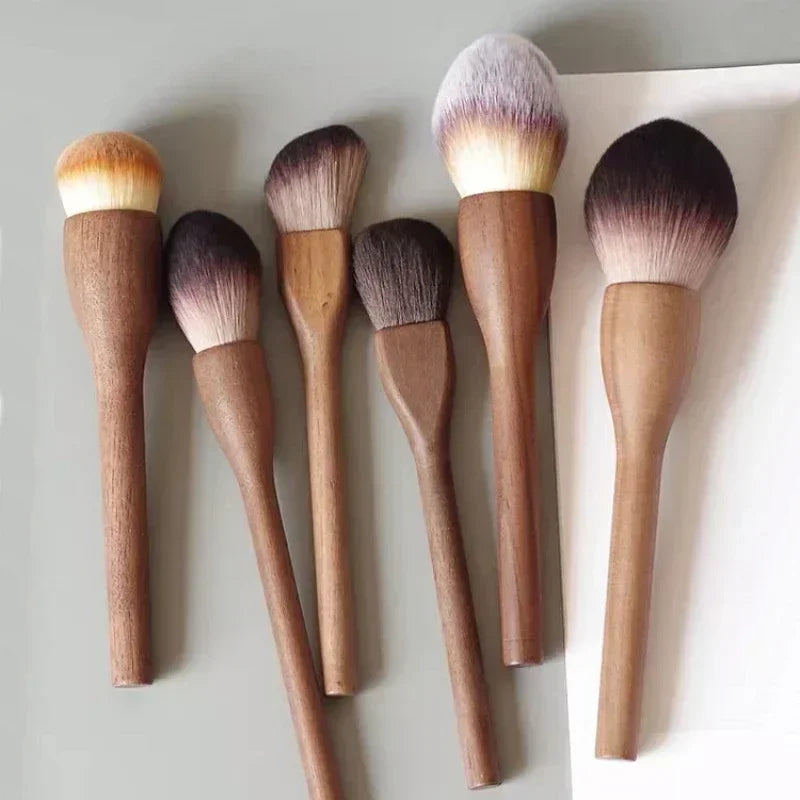 Japanese Raw Wool Walnut Handle Makeup Brush