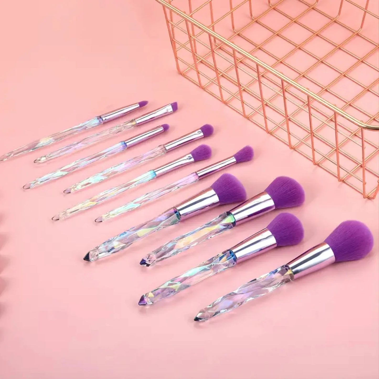 Luxurious Crystal Acrylic Handle Makeup Brush Set
