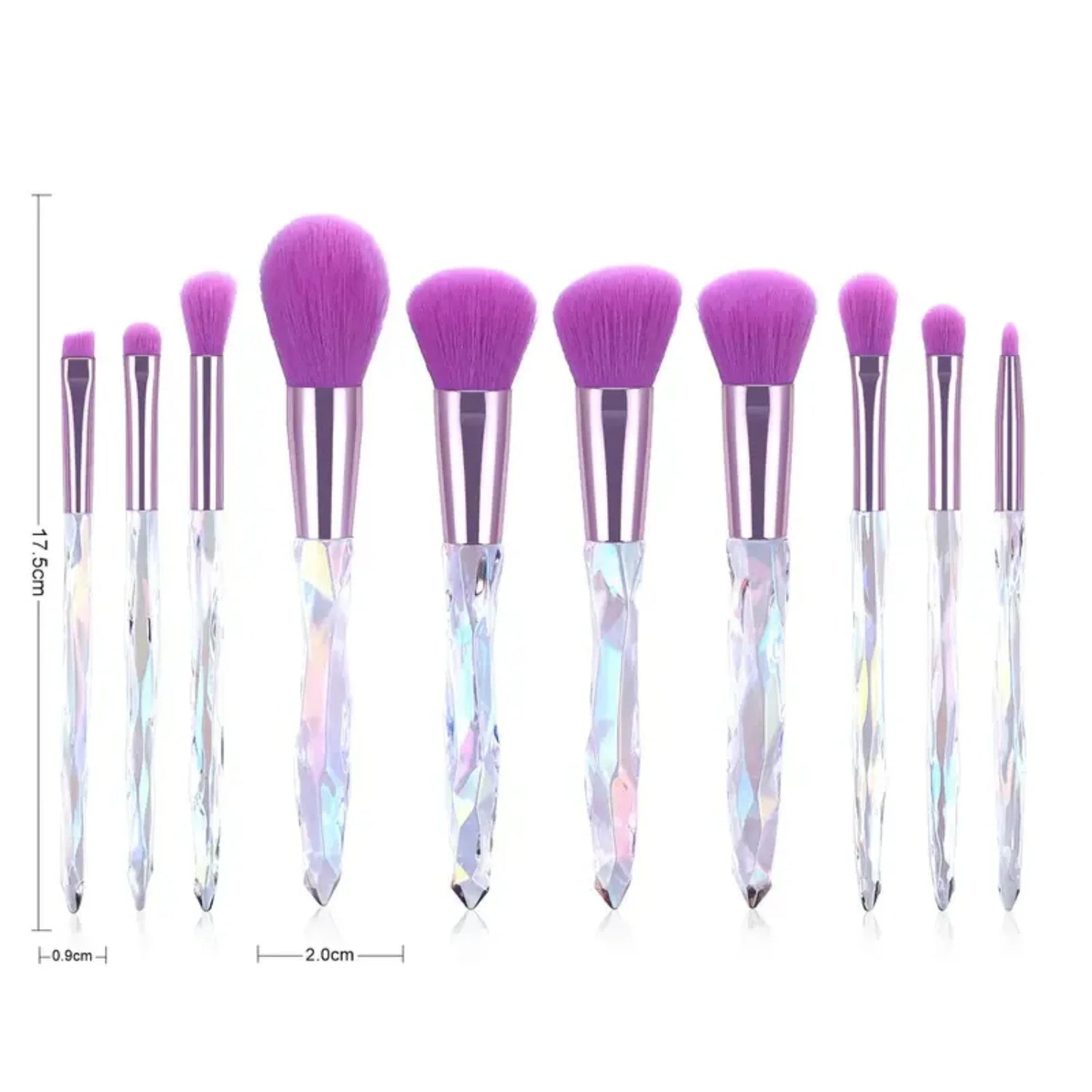 Luxurious Crystal Acrylic Handle Makeup Brush Set