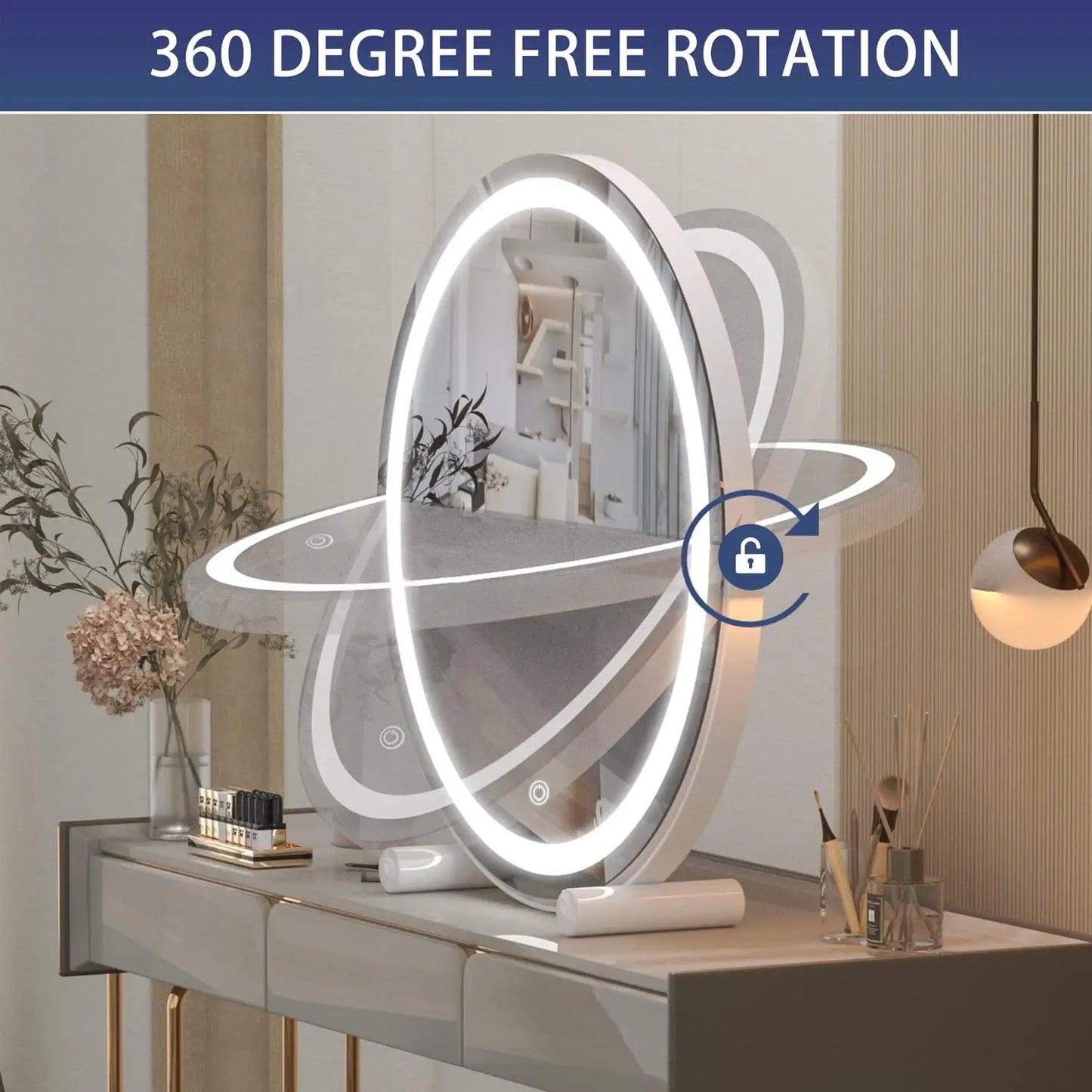 Vanity Mirror With 3 Color Lighting Modes