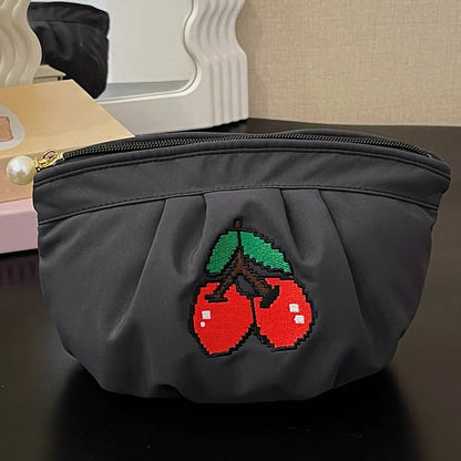 Cherry Embroidery Toiletry Bag