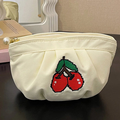Cherry Embroidery Toiletry Bag